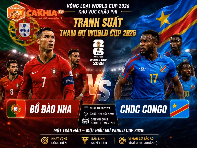 Soi Kèo Bóng Đá Bồ Đào Nha vs CHDC Congo, 00h00 Ngày 18/6/2026